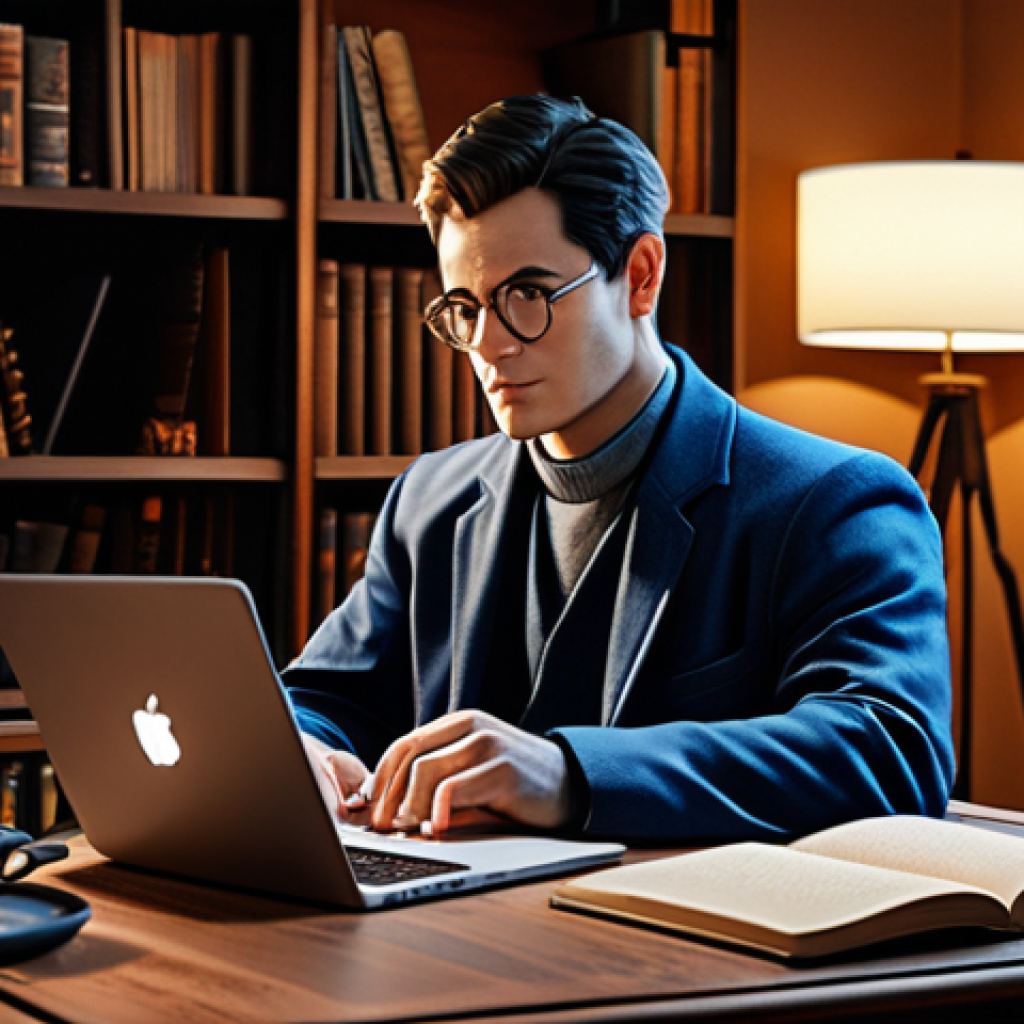 원신 팬 픽션 창작 가이드 - Author at Work**

"A writer in a cozy study, laptop open with Genshin Impact concept art visible on ...
