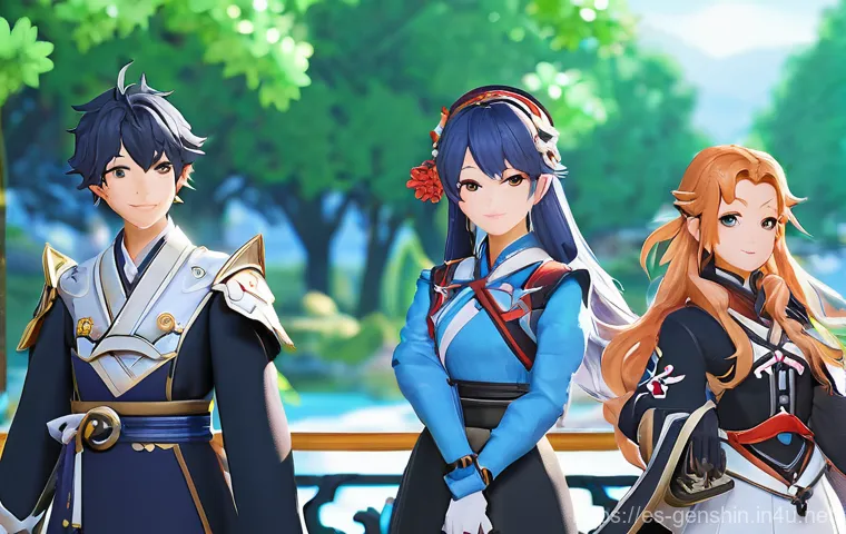 원신 비공식 커뮤니티 소개 - Here are three detailed image generation prompts in English, inspired by the themes of community, ex...