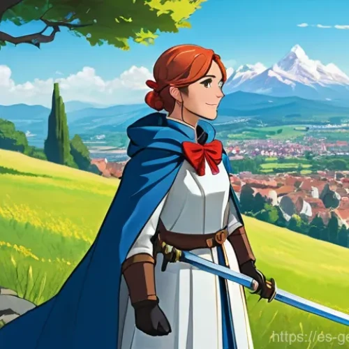 Home 21 원신 초보 유저 게임플레이 - **Prompt:** A vibrant, anime-style illustration of the female Traveler (Lumine) standing confidently...